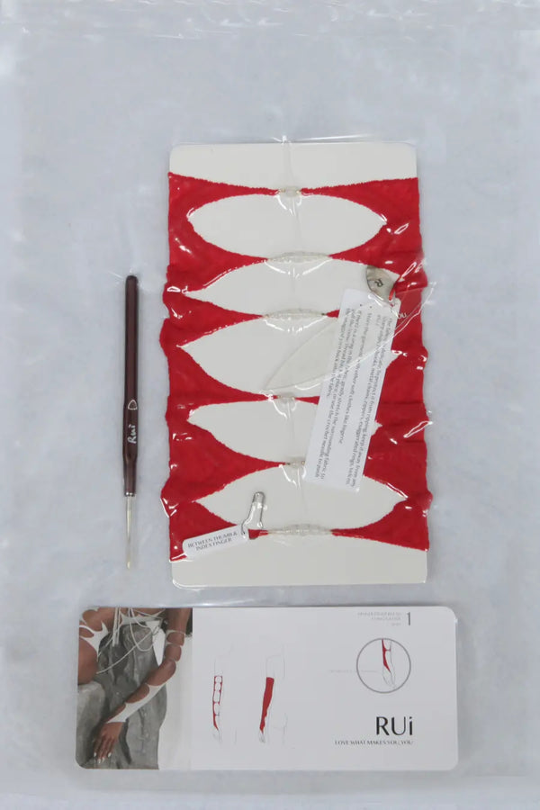 Rui Zhou One-handed cuff R009 series Pearl link elastic comfort Contemporary art Experimental Skin-friendly RUI-GLOVER009-HONG Red